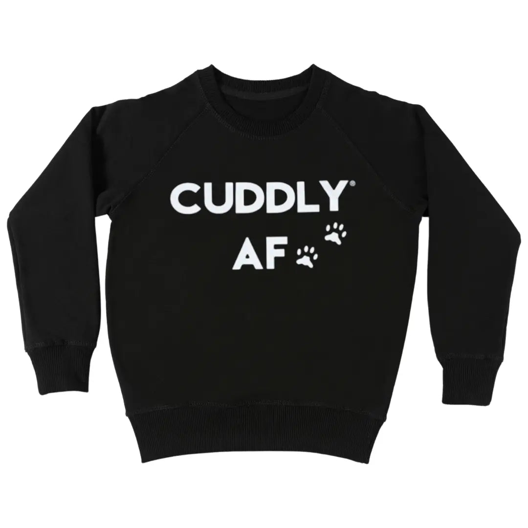 CUDDLY AF Crewneck with Paw Prints CUDDLY