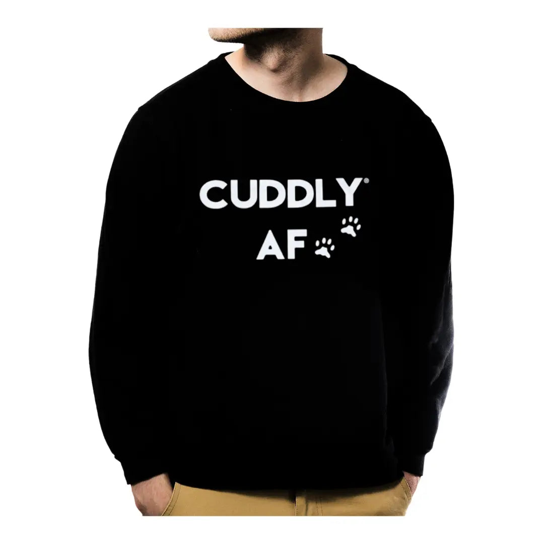 CUDDLY AF Crewneck with Paw Prints CUDDLY