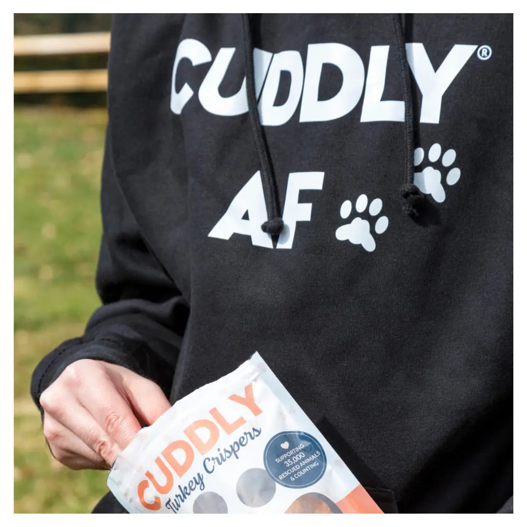 CUDDLY AF Hoodie with Paw Prints CUDDLY