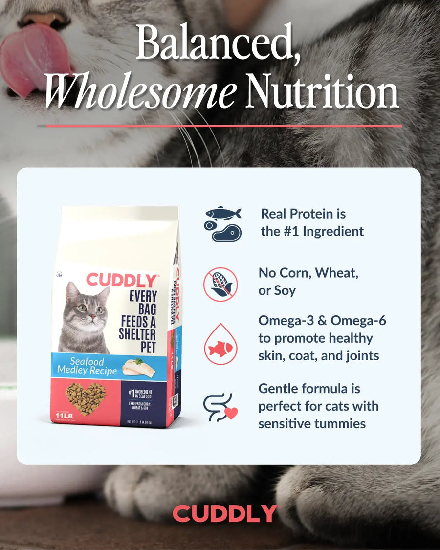 CUDDLY Seafood Medley Dry Cat Food CUDDLY