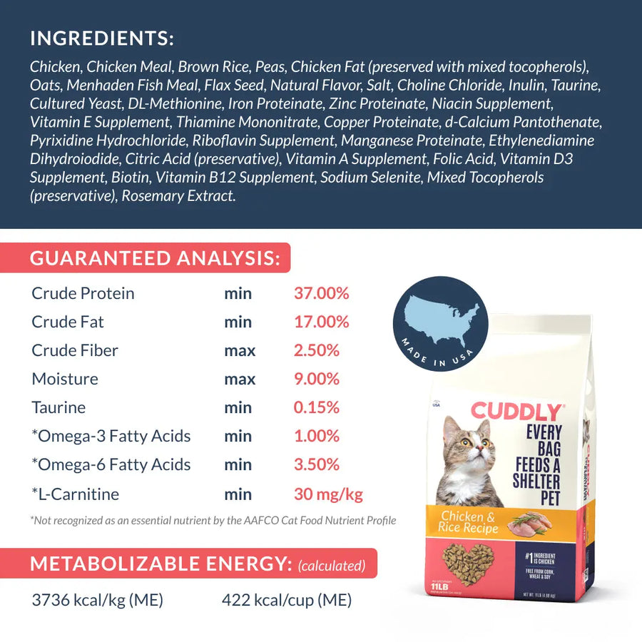 TRIAL - CUDDLY Chicken & Rice Dry Cat Food CUDDLY