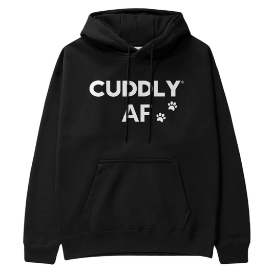 CUDDLY AF Hoodie with Paw Prints