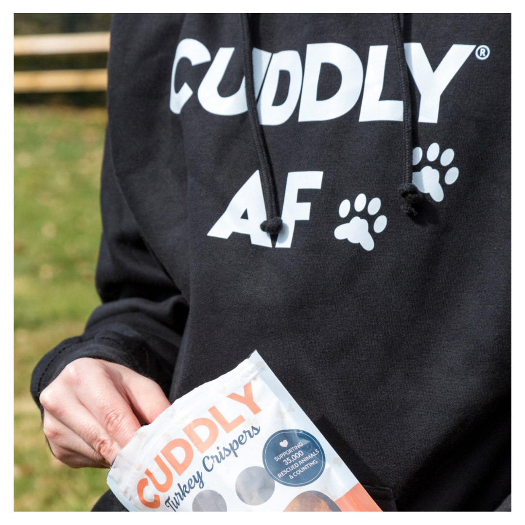 CUDDLY AF Hoodie with Paw Prints