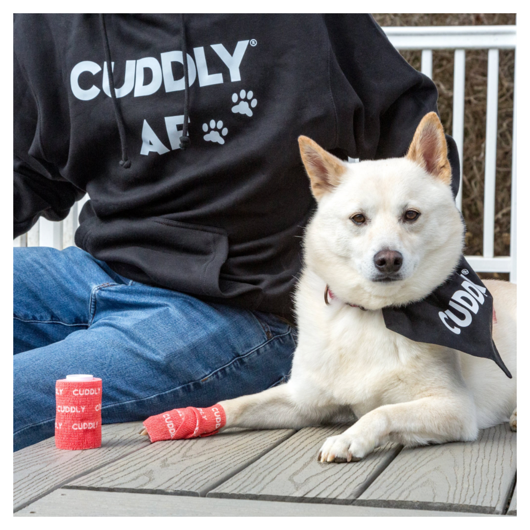 CUDDLY AF Hoodie with Paw Prints