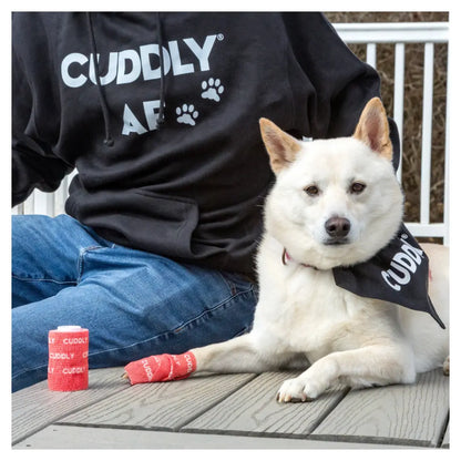CUDDLY AF Hoodie with Paw Prints CUDDLY