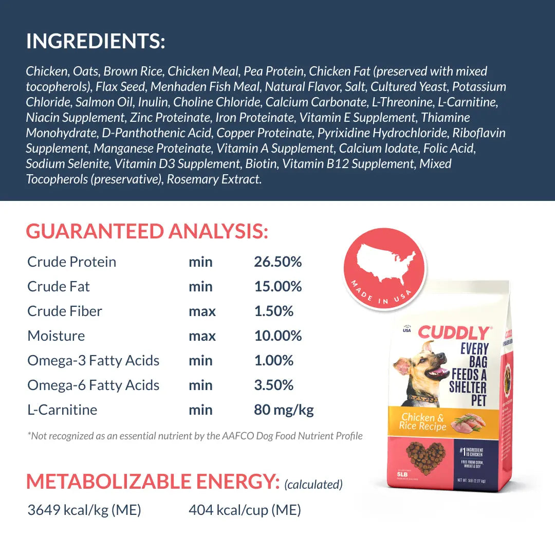 CUDDLY Chicken & Rice Dry Dog Food CUDDLY