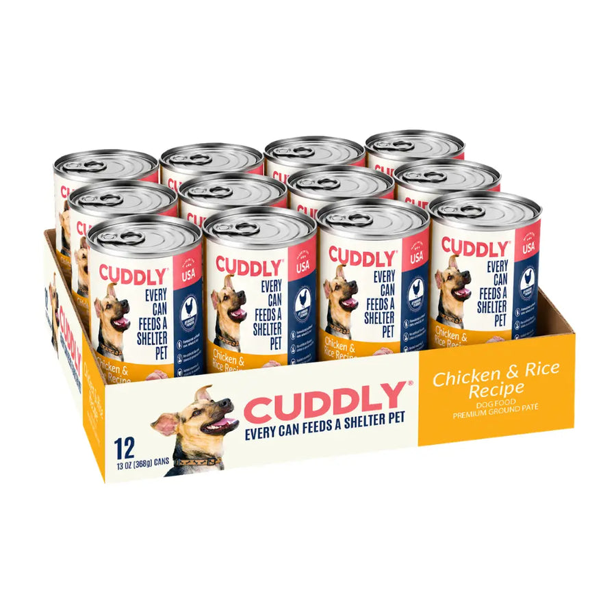 CUDDLY Chicken & Rice Wet Dog Food 13 oz, Case of 12 CUDDLY