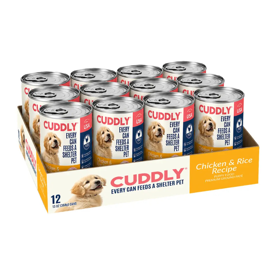 CUDDLY Chicken & Rice Wet Puppy Food 13 oz, Case of 12 CUDDLY Shop