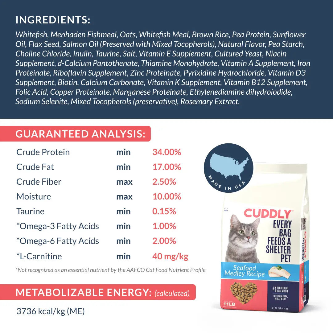 CUDDLY Seafood Medley Dry Cat Food CUDDLY