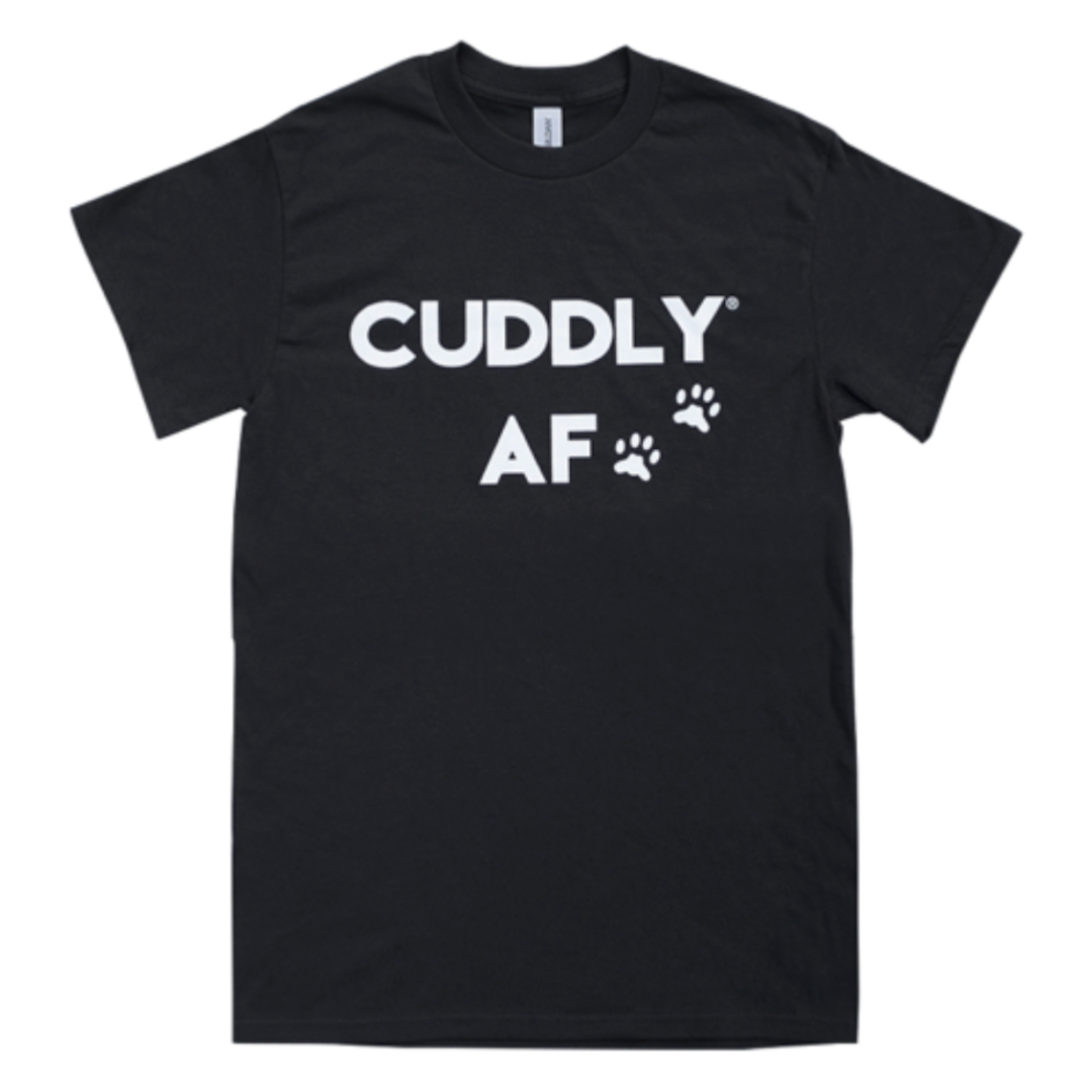 CUDDLY AF T-Shirt with Paw Prints